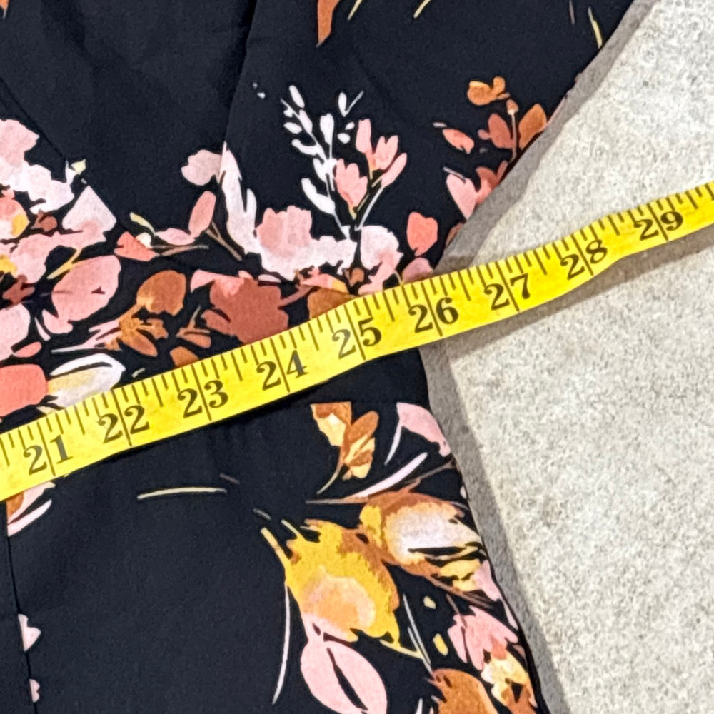 Torrid Harper Georgette 3/4 Sleeve Blouse Women's 2X Black Pink Artsy Floral - Picture 6 of 12
